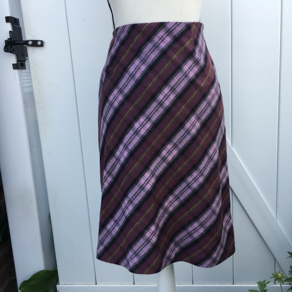 Trina Turk Soft & Fuzzy Plaid A-Line Skirt Size 8